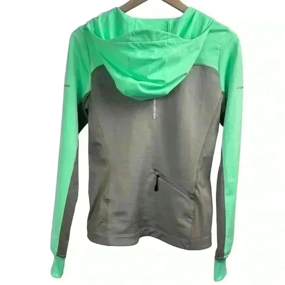 Nike 1/4 Zip Pullover Hooded Small Gray Green Long Sleeve Dri-Fit - Picture 2 of 5